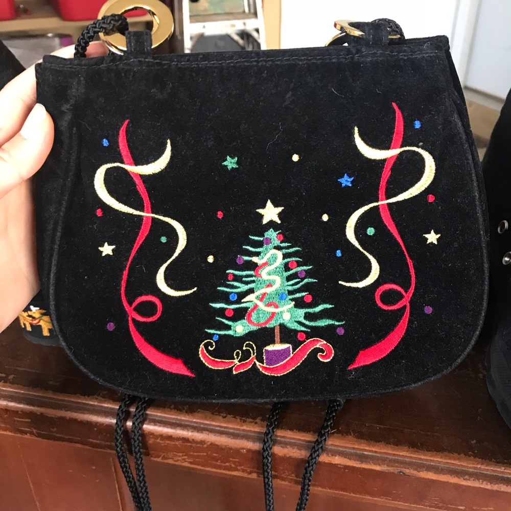 Vintage velvet Christmas purse